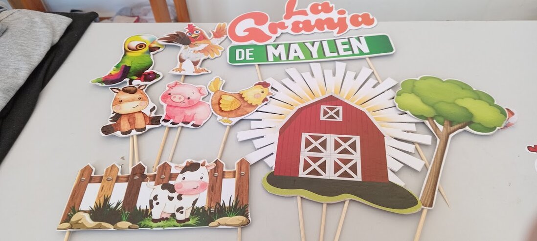 Toppers circulares y cake topper