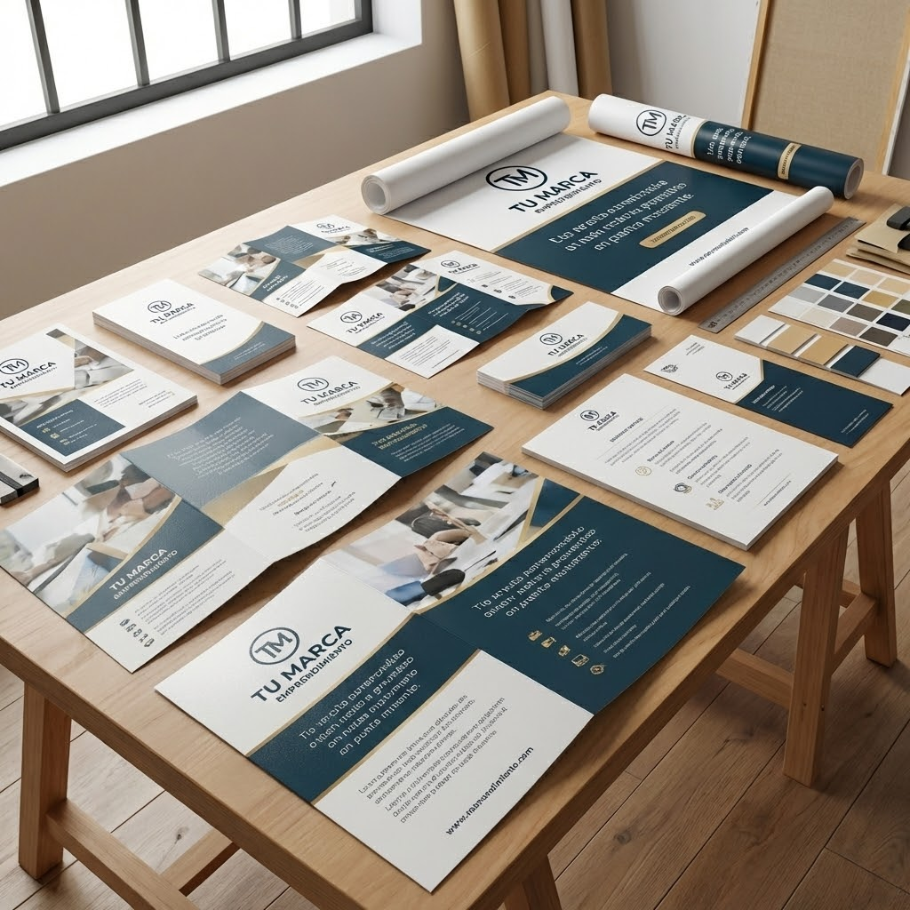 Folleto tríptico con diseño limpio